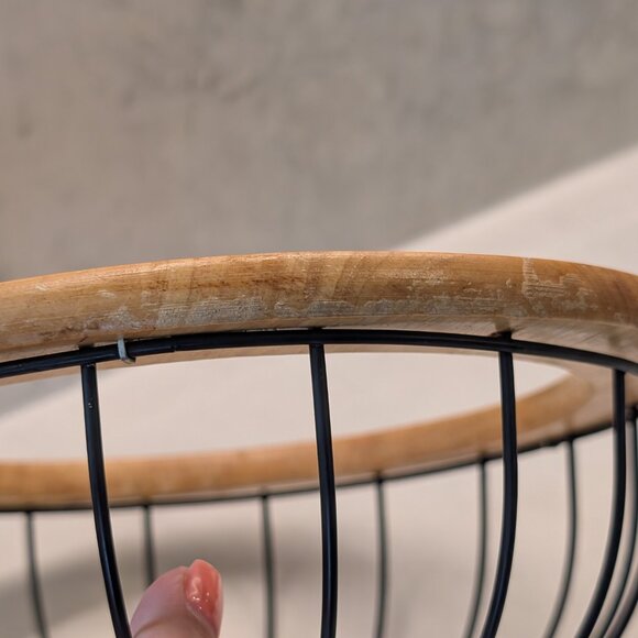 Sunflower metal wood and ceramic basket - Picture 6 of 7